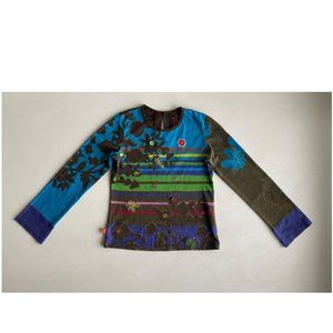 Catimini Paris Long Sleeve Embroidered Floral Top - Girls Size 8-10